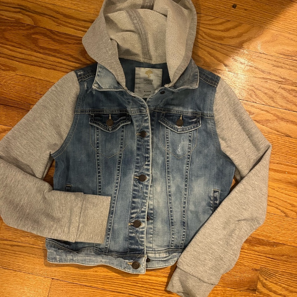 Tucker + Tate Nordstrom Blue Denim Jacket with Gray Sleeves